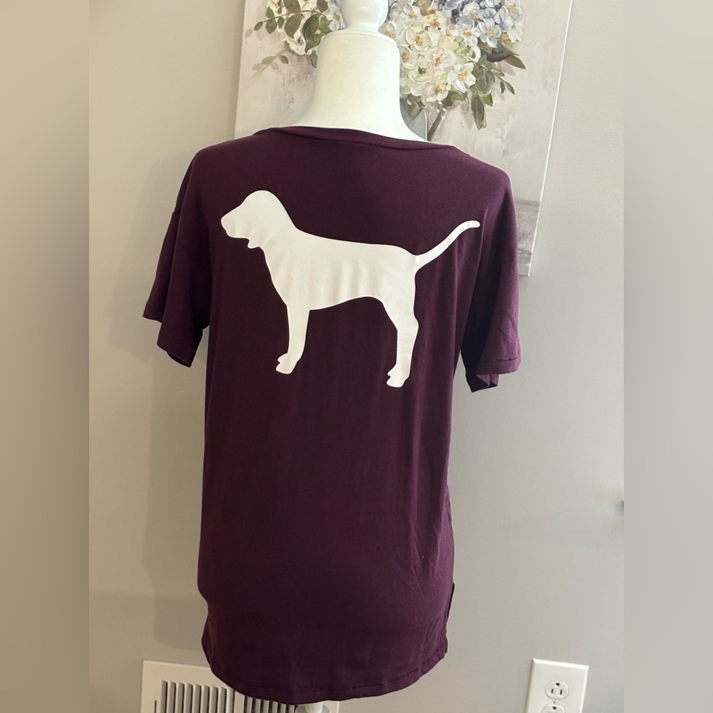 💗 $10 each or 2/$15 
PINK Small Maroon Dog TShirt $10 or 2/$15 (any PINK Tees) - Picture 5 of 5